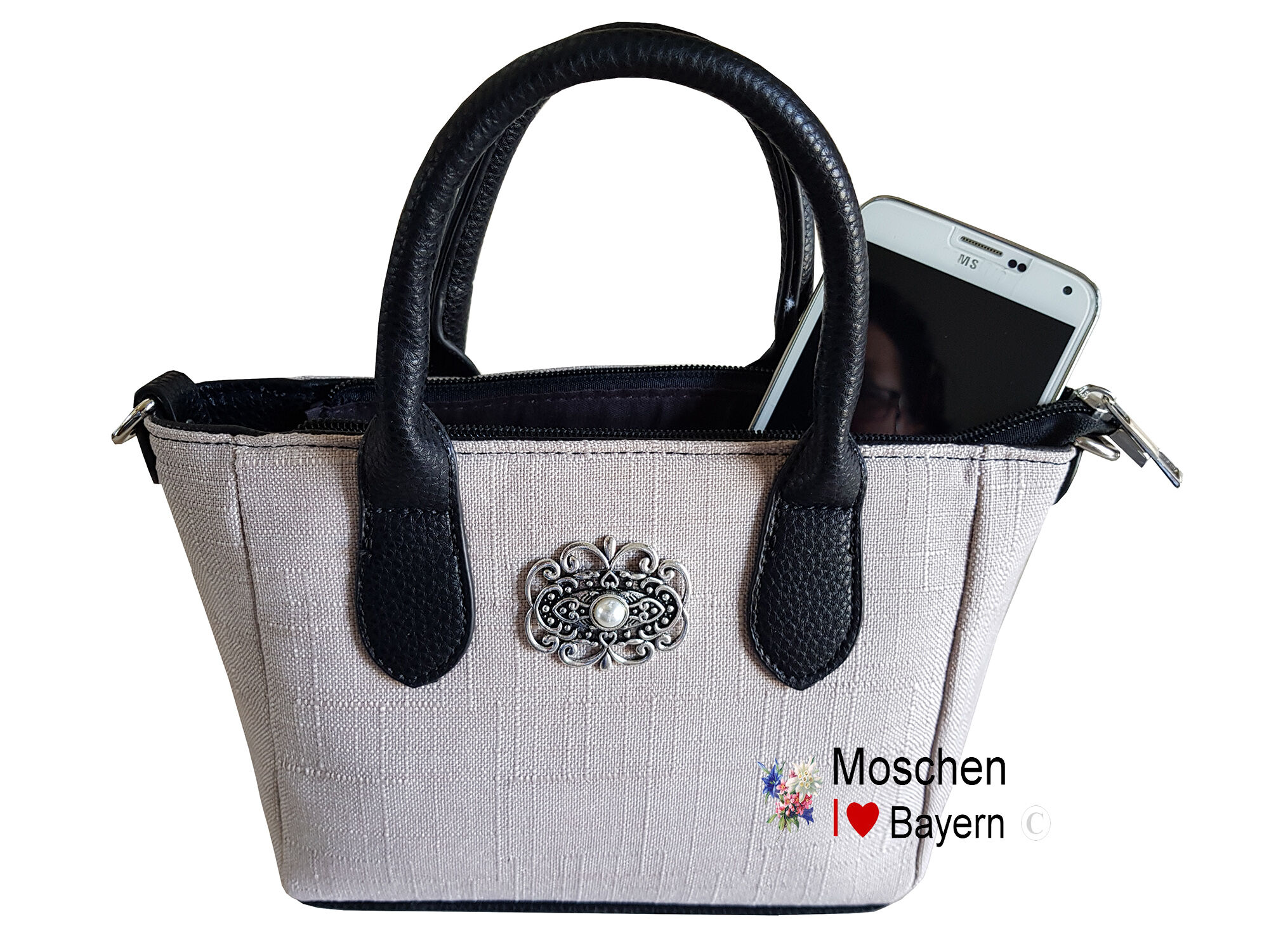 Trachtentasche - Dirndltasche mit Zierbrosche Trachtentasche - Dirndltasche mit Zierbrosche