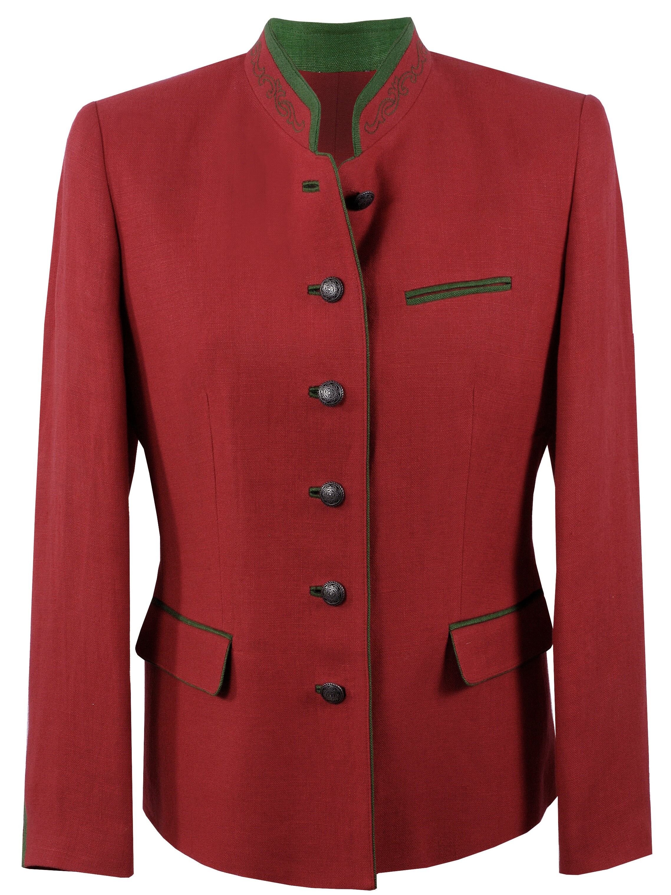 PREMIUM Trachtenblazer Gehrock Damen Leinenblazer Rot PREMIUM Trachtenblazer Gehrock Damen Leinenblazer Rot