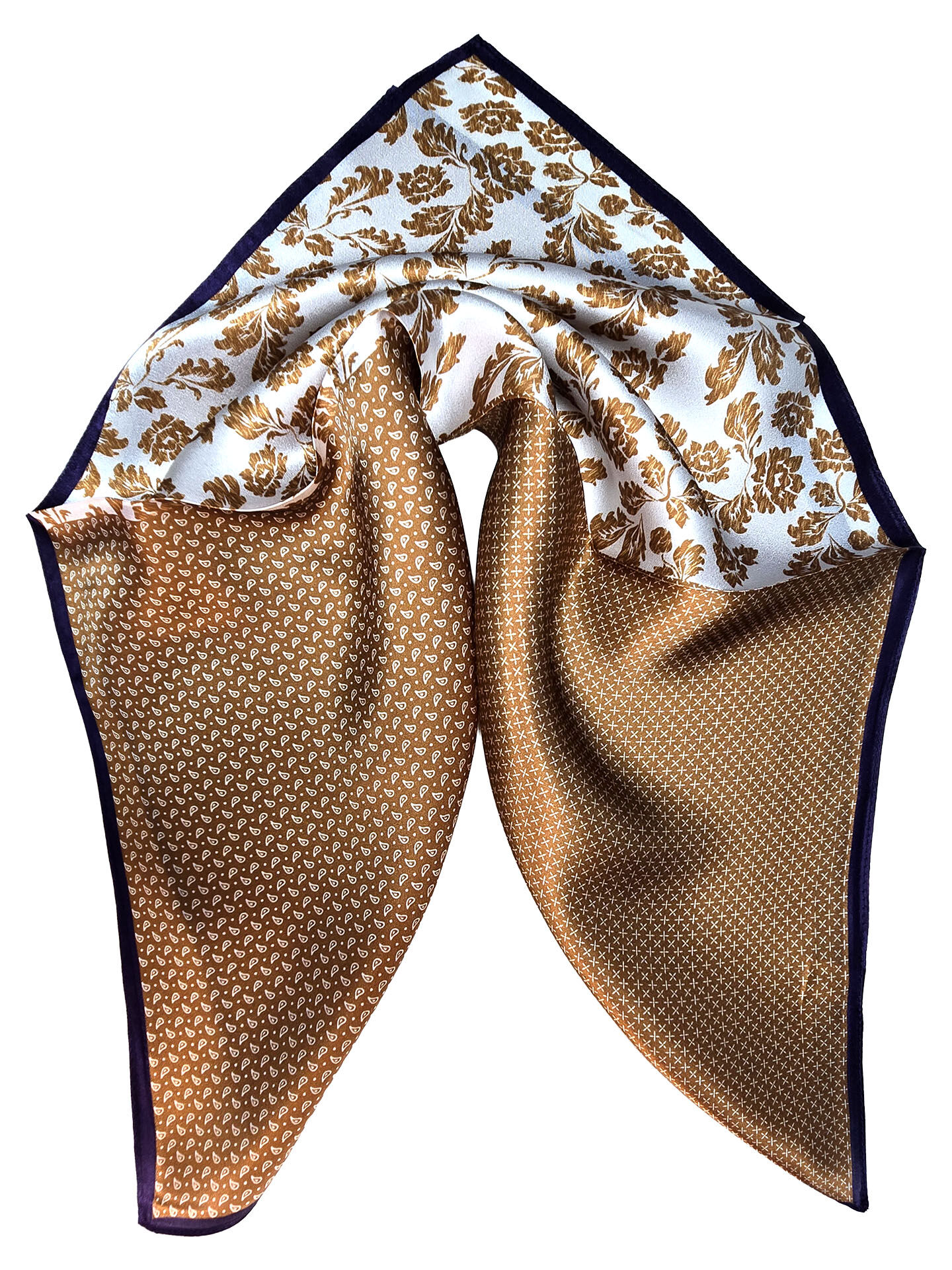 Seidenhalstuch Savona Damen Herren Nickituch 100% Seide Braun