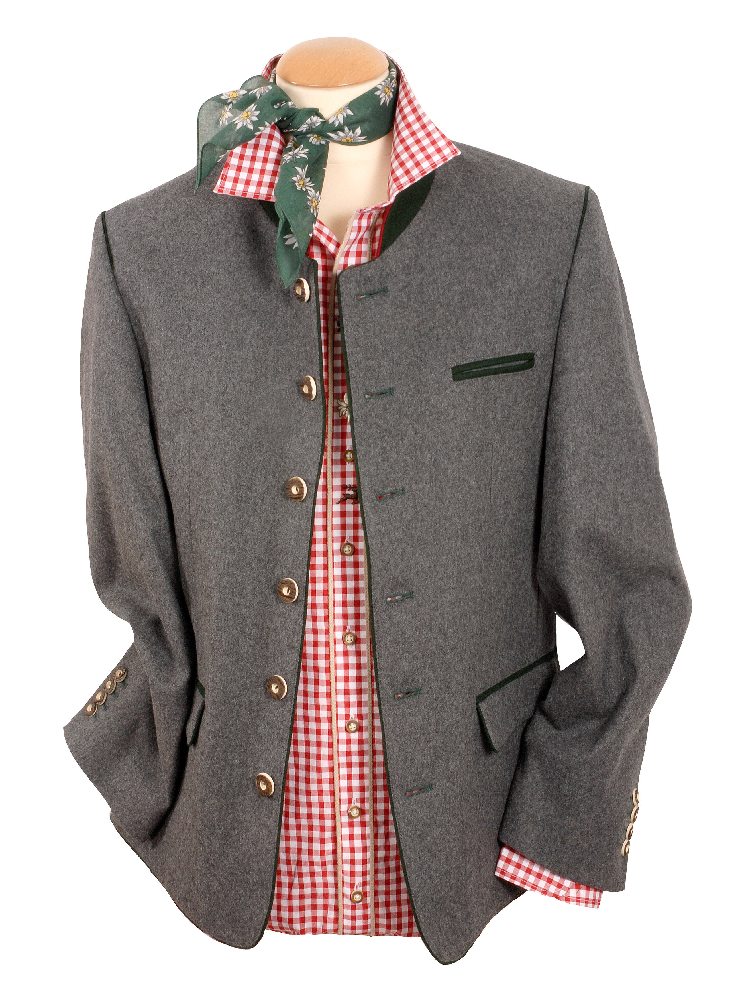 PREMIUM Trachtenblazer Lodenblazer Herren Sakko Mittelgrau Schurwolle PREMIUM Trachtenblazer Lodenblazer Herren Sakko Mittelgrau Schurwolle