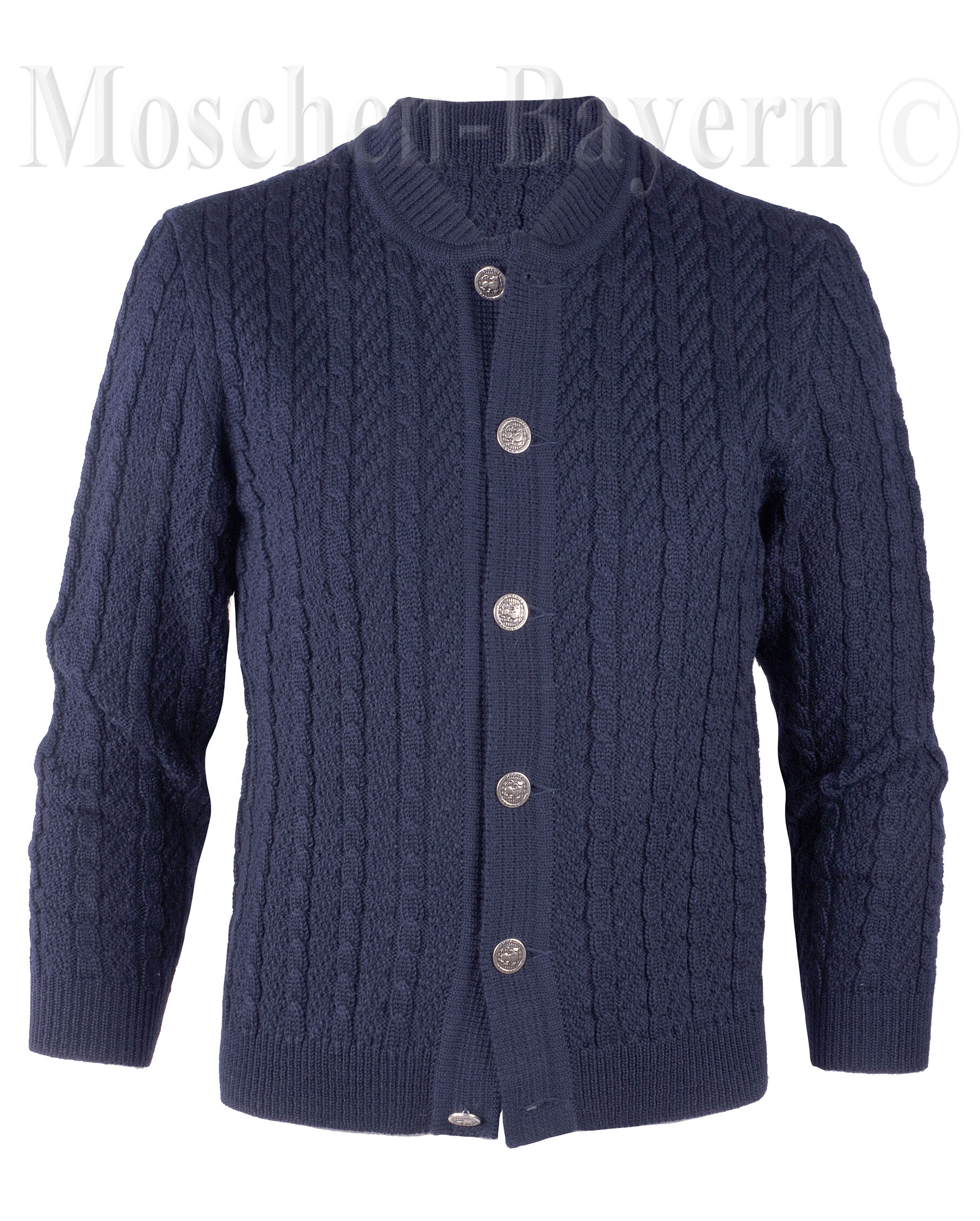 PREMIUM Trachtenstrickjacke Herren 100% Schurwolle Trachtenjanker Marine Blau PREMIUM Trachtenstrickjacke Herren 100% Schurwolle Trachtenjanker Marine Blau