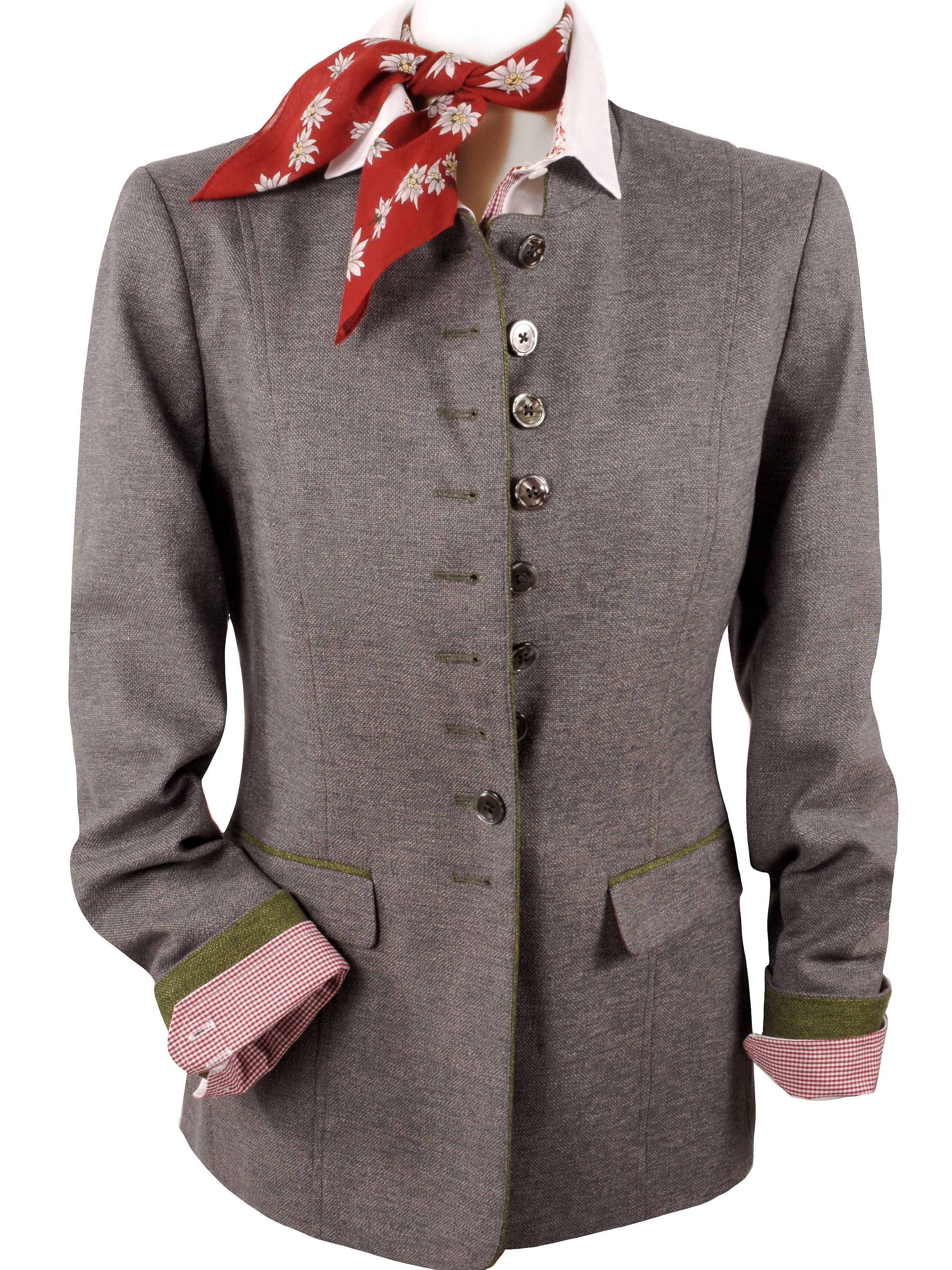 PREMIUM Trachtenblazer Gehrock Damen  Leinenblazer Mittelgrau  PREMIUM Trachtenblazer Gehrock Damen  Leinenblazer Mittelgrau