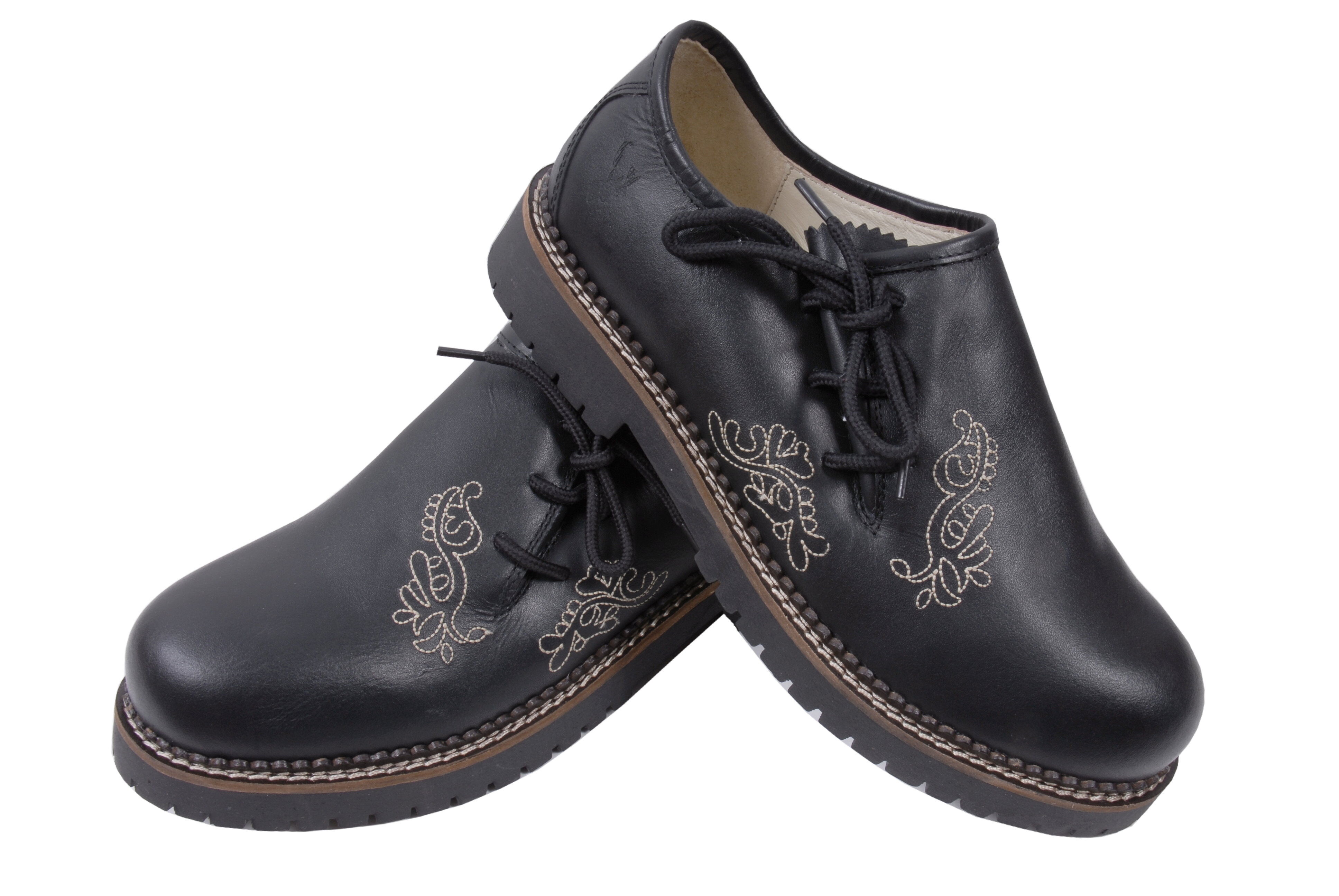 Trachtenschuhe-Haferlschuhe Herren Stick Schwarz Trachtenschuhe-Haferlschuhe Herren Stick Schwarz