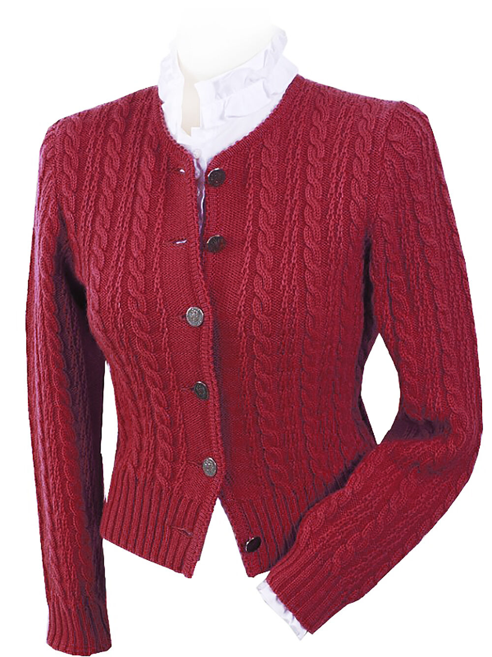 Trachtenstrickjacke Damen Dirndljacke MERINO SCHURWOLLE Rot  Trachtenstrickjacke Damen Dirndljacke MERINO SCHURWOLLE Rot