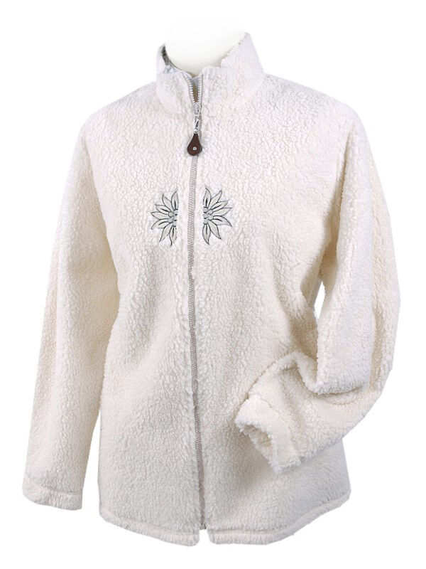 Sportiver Trachtenjanker Teddy Outdoor-Jacke Damen Creme Sportiver Trachtenjanker Teddy Outdoor-Jacke Damen Creme