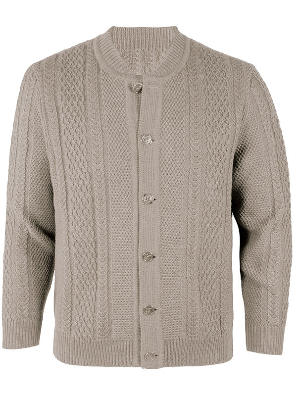 PREMIUM Trachtenstrickjacke Herren 100% Schurwolle Trachtenjanker Jagd Grün + Beige PREMIUM Trachtenstrickjacke Herren 100% Schurwolle Trachtenjanker Jagd Grün + Beige
