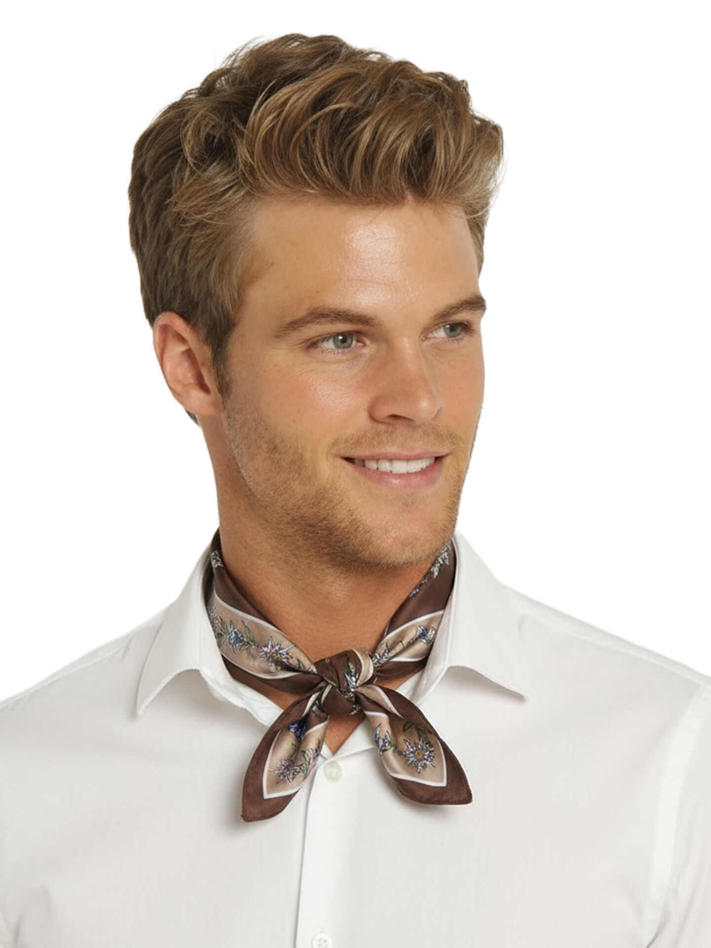 Trachtenhalstuch Nickituch Edelweiß Tanne-Marine