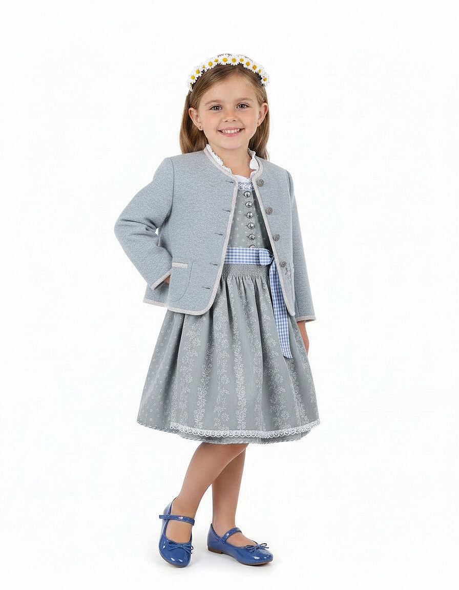 Trachtenjacke Mädchen Walkjacke 100% Merinowolle Hellblau