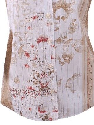 PREMIUM Trachtenbluse Damen 3/4 Arm Blumen Design Weiß -Beige PREMIUM Trachtenbluse Damen 3/4 Arm Blumen Design Weiß -Beige