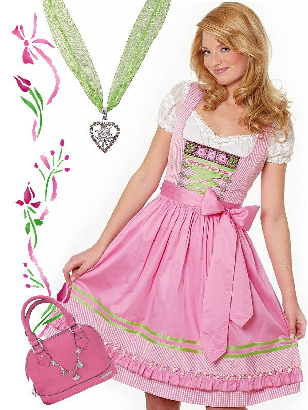 Tolles Wiesn-Dirndl - Mini-Dirndl kurzes Dirndl kariert Rosa Tolles Wiesn-Dirndl - Mini-Dirndl kurzes Dirndl kariert Rosa
