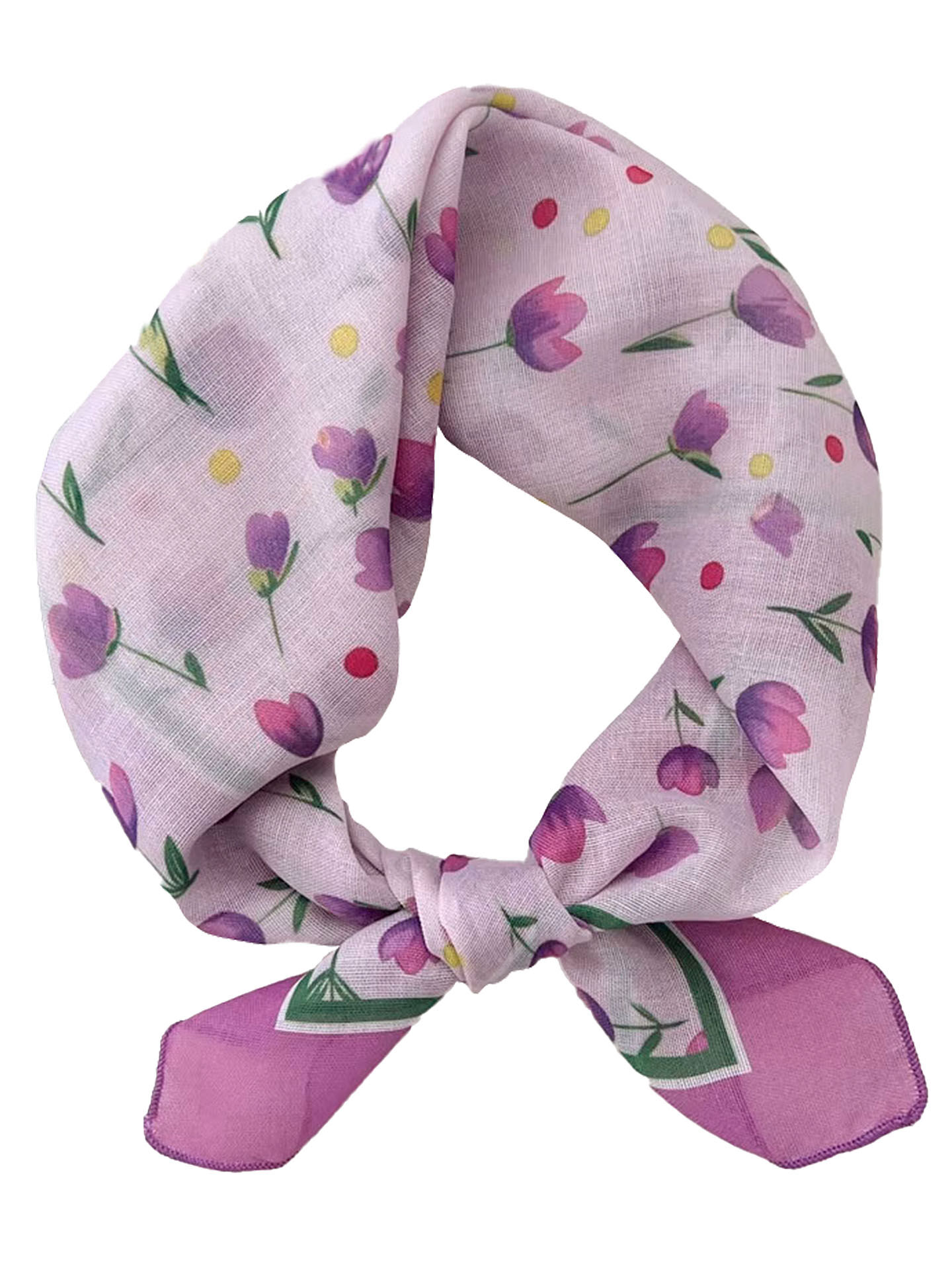 Trachtenhalstuch Nickituch Florales-Dessin in Rosa + Violett