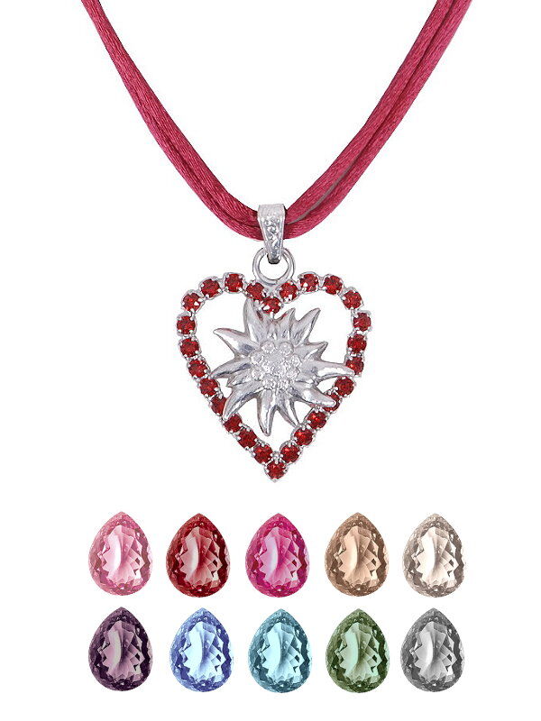 Trachtenherz Edelweißkette Swarovski Elements Trachtenherz Edelweißkette Swarovski Elements