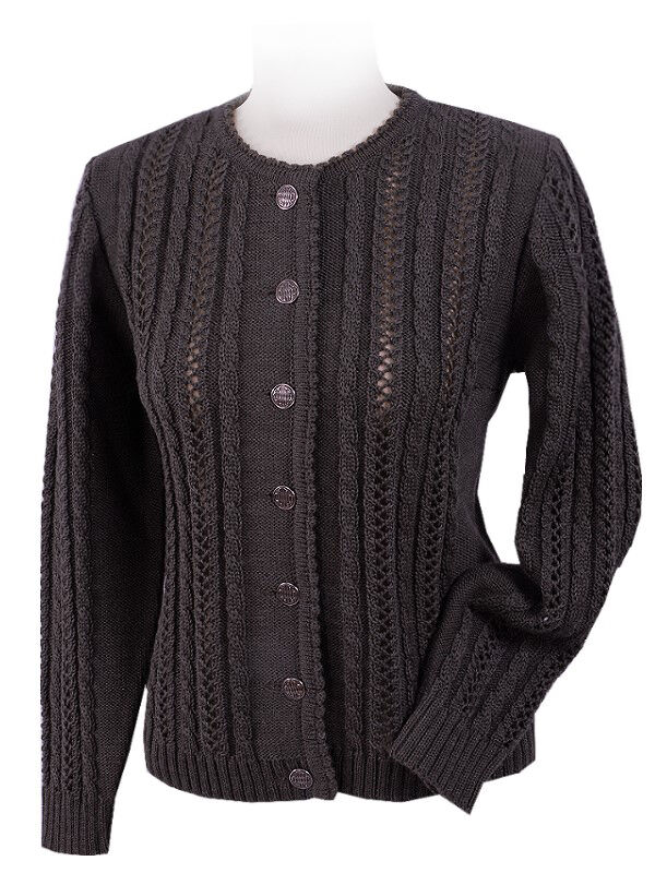 Trachtenstrickjacke Damen Dirndljacke MERINO SCHURWOLLE Braun + Grün Trachtenstrickjacke Damen Dirndljacke MERINO SCHURWOLLE Braun + Grün