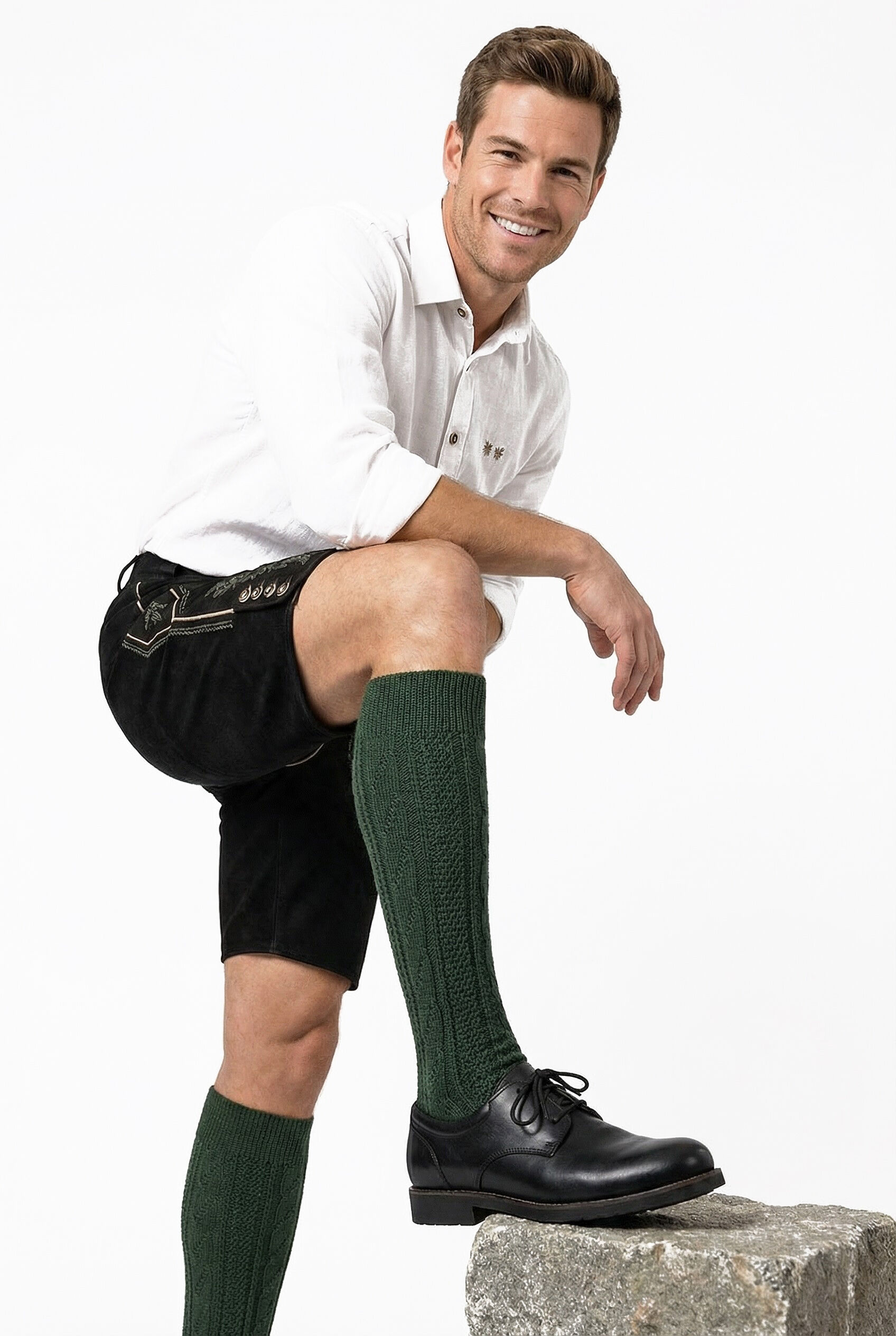 Trachtenstrümpfe Herren Kniestrumpf Jagd Grün