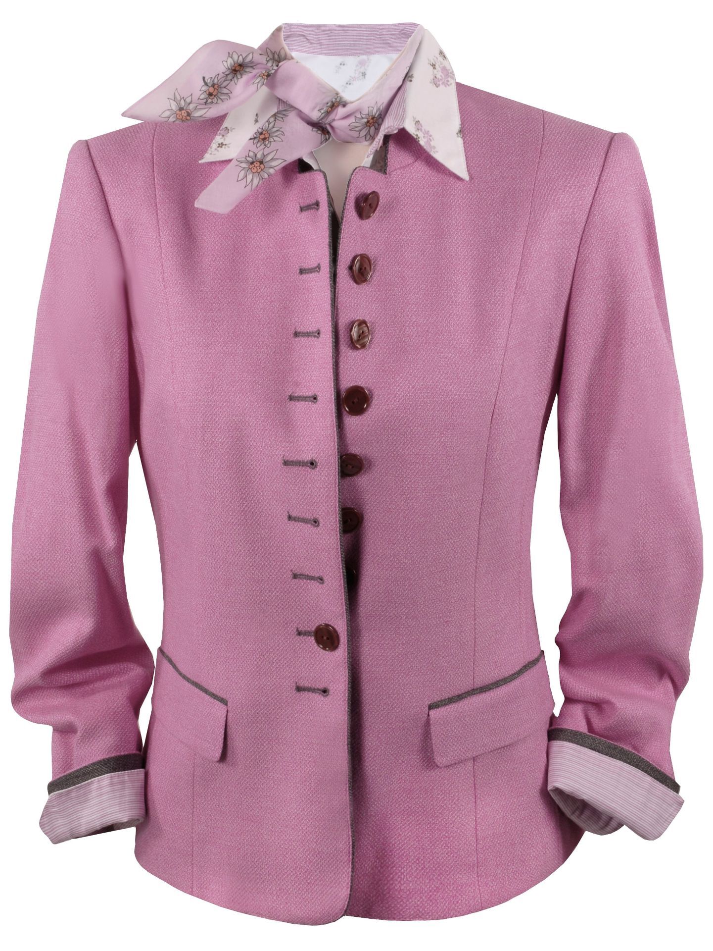 Trachtenjacke Damen Elegant - Business Blazer Mit Deko Knöpfen Für Freizeit & Büro